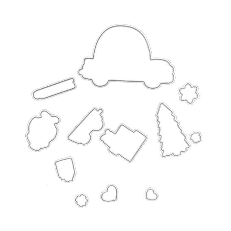 Car gifts Clear Stamps Seal+Cutting Dies Stencil Set DIY Scrapbooking