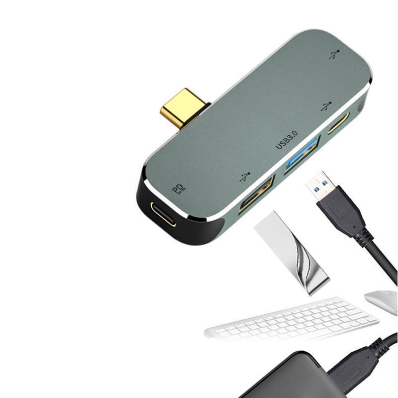 Type C Hub 5 Ports Aluminum Alloy USB Hub 3.0 2.0 Extended Type C Adapter