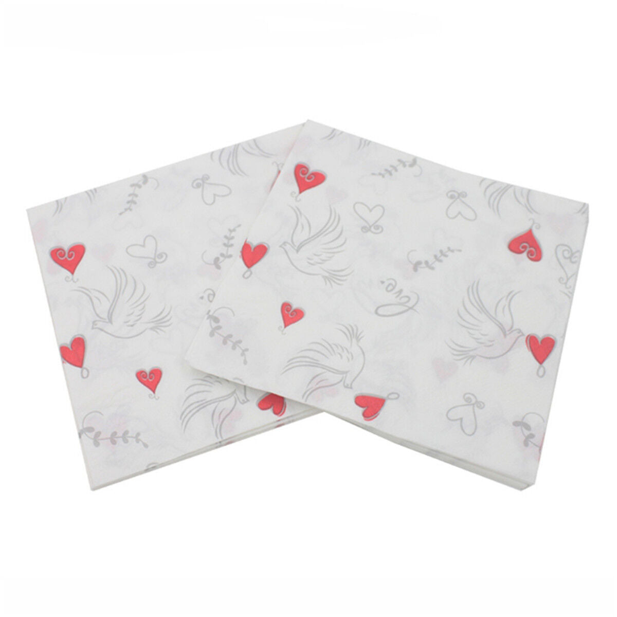 20pcs 33*33cm Red Hearts Pattern Printed Paper Napkins,100% Virgin Wood Napkin