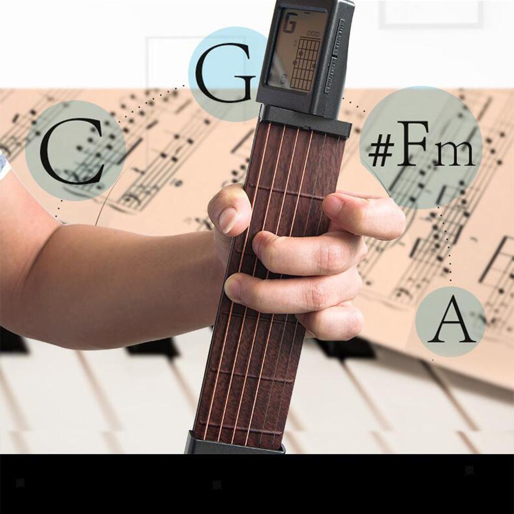 6-Tone Pocket Guitar Trainer Rotatable Chords Chart Screen Practice Tool