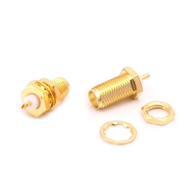 10pcs SMA-KY RF Connectors SMA Female Nut Bulkhead Handle Deck Clip Solder Cup