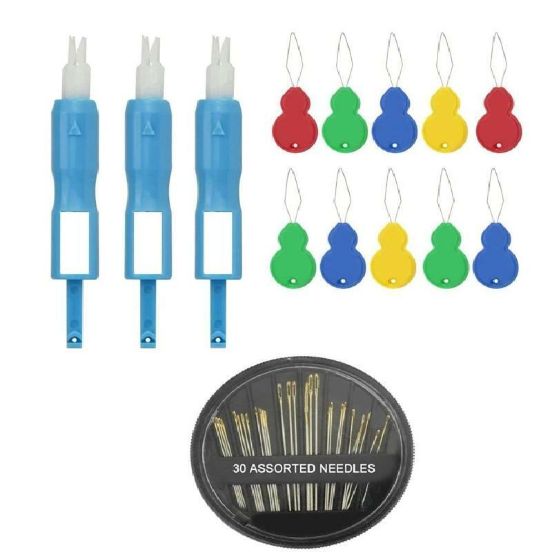 Sewing Tools Set Needle Threader w/ Assorted Needles Hand Sewing Accessories
