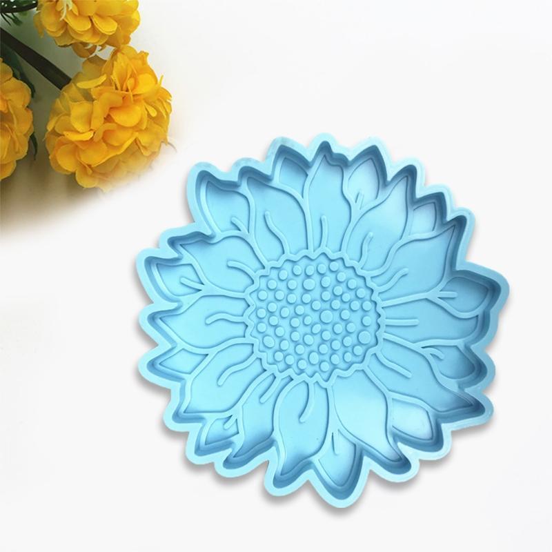 Handmade Sunflower Coaster Epoxy Silicone Mould DIY Arts Craft Cups Mats Mold