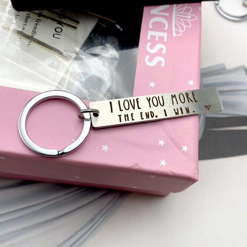 2 Pieces/Set Funny Couple Keychain Stainless Steel Personalized Couple Jewelry