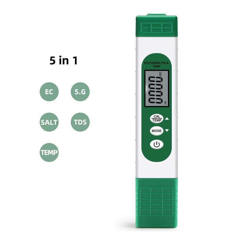High Accuracy Water Quality Tester TDS/EC/S.G/Salt/Temp Meter for Drinking Water