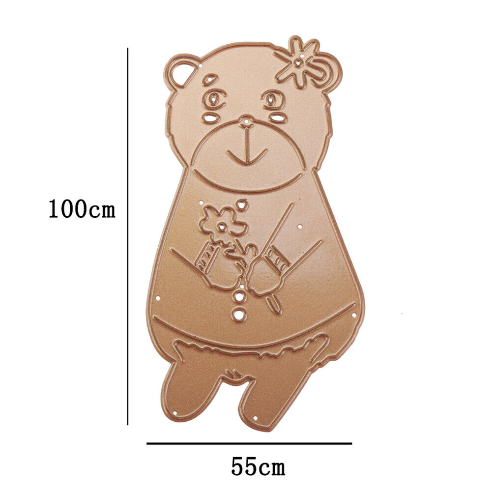 Bear Wear Flower Cutting Dies Stencils Scrapbook Embossing DIY Craft Card -
