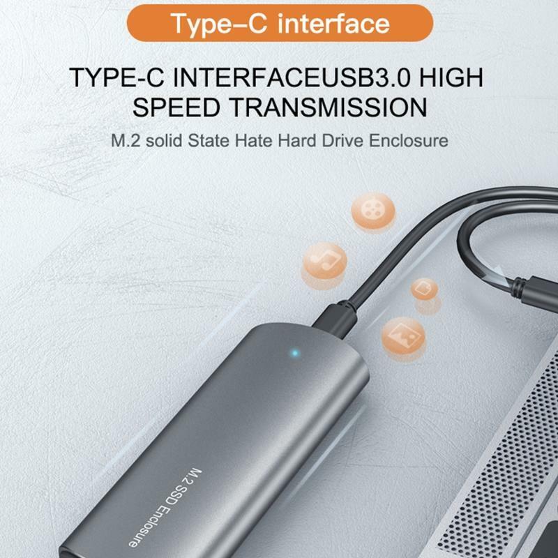 USB 3.1 Type-C Tool-Free Hard Drive Enclosure for M.2 PCIe NVMe SSD w/ USB Cable