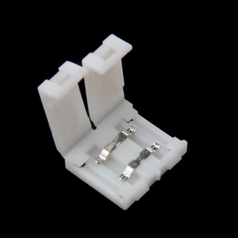 Solderless Clip-on Coupler Connector 2 Pin 10mm For 5050 Single Color LED Strip
