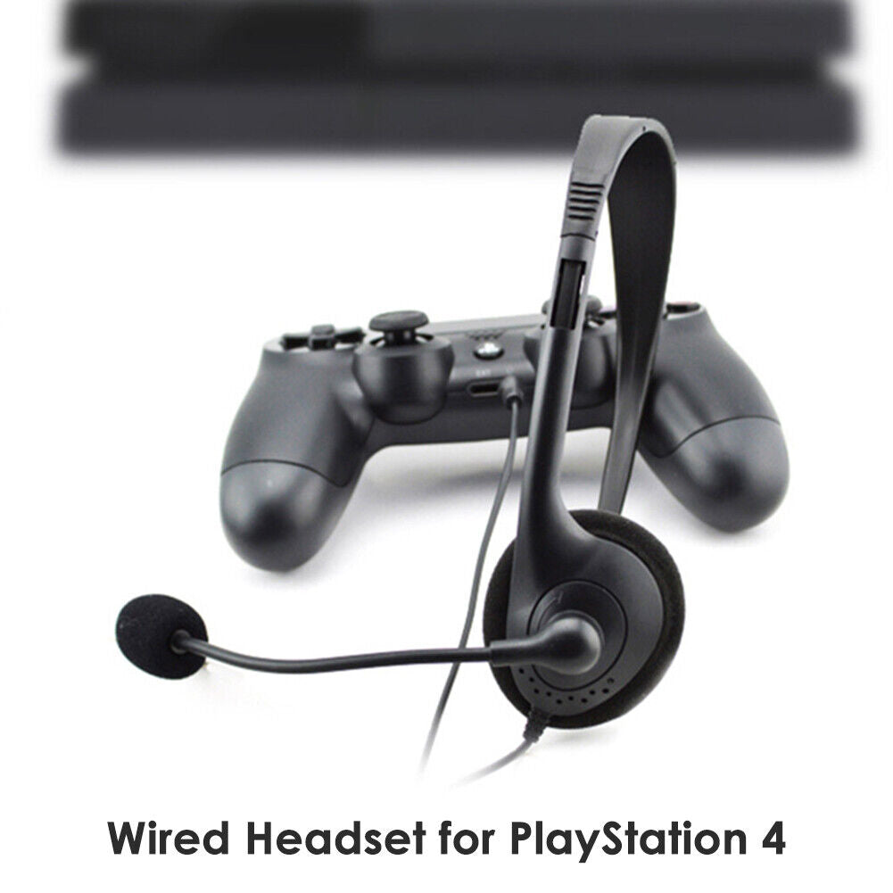 3.5mm Wired Monaural Headset with Noise Cancelling Mic for PS4 Controller