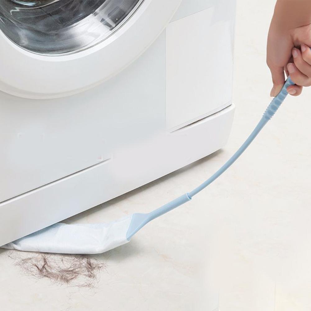 Long Handle Dust Brush Non-woven Household Bedroom Cleaning Tools (Blue)