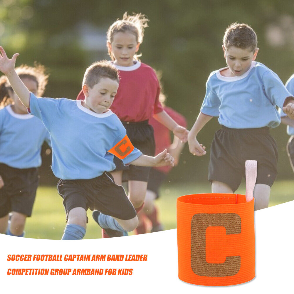 Kids Soccer Football Captain Arm Band Leader Competition Armband (Orange)