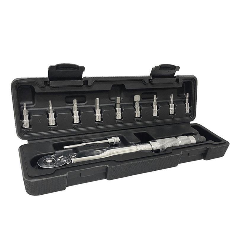 11 Pcs/Set Bike Torque Wrench Set 1/4 Inch Drive Torque Wrench for MTB Road Bike