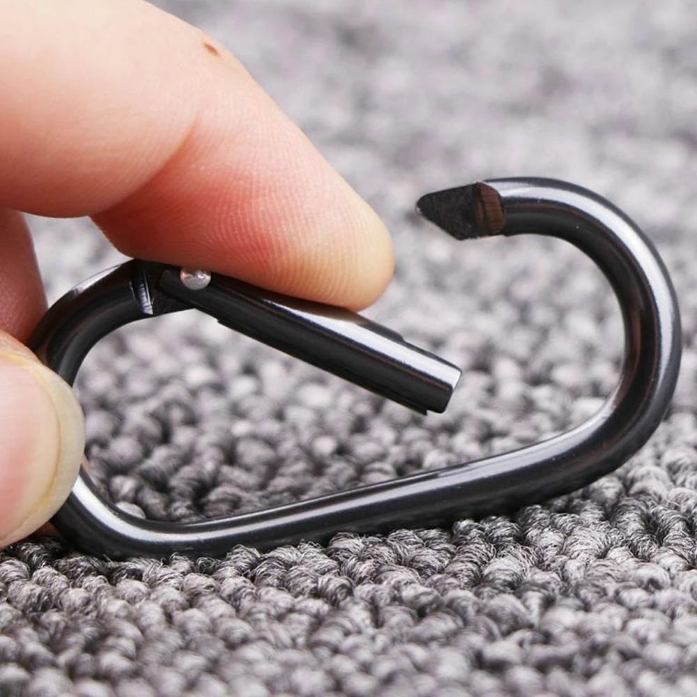 Safe Fishing Oval Metal Keychain Clip Carabiners Hooks Hanging Buckle