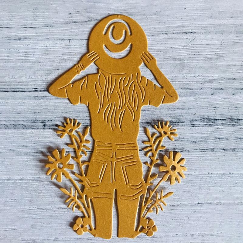 Daisy Girl Back View Carbon Steel Cutting Dies DIY Scrapbooking Photo Album