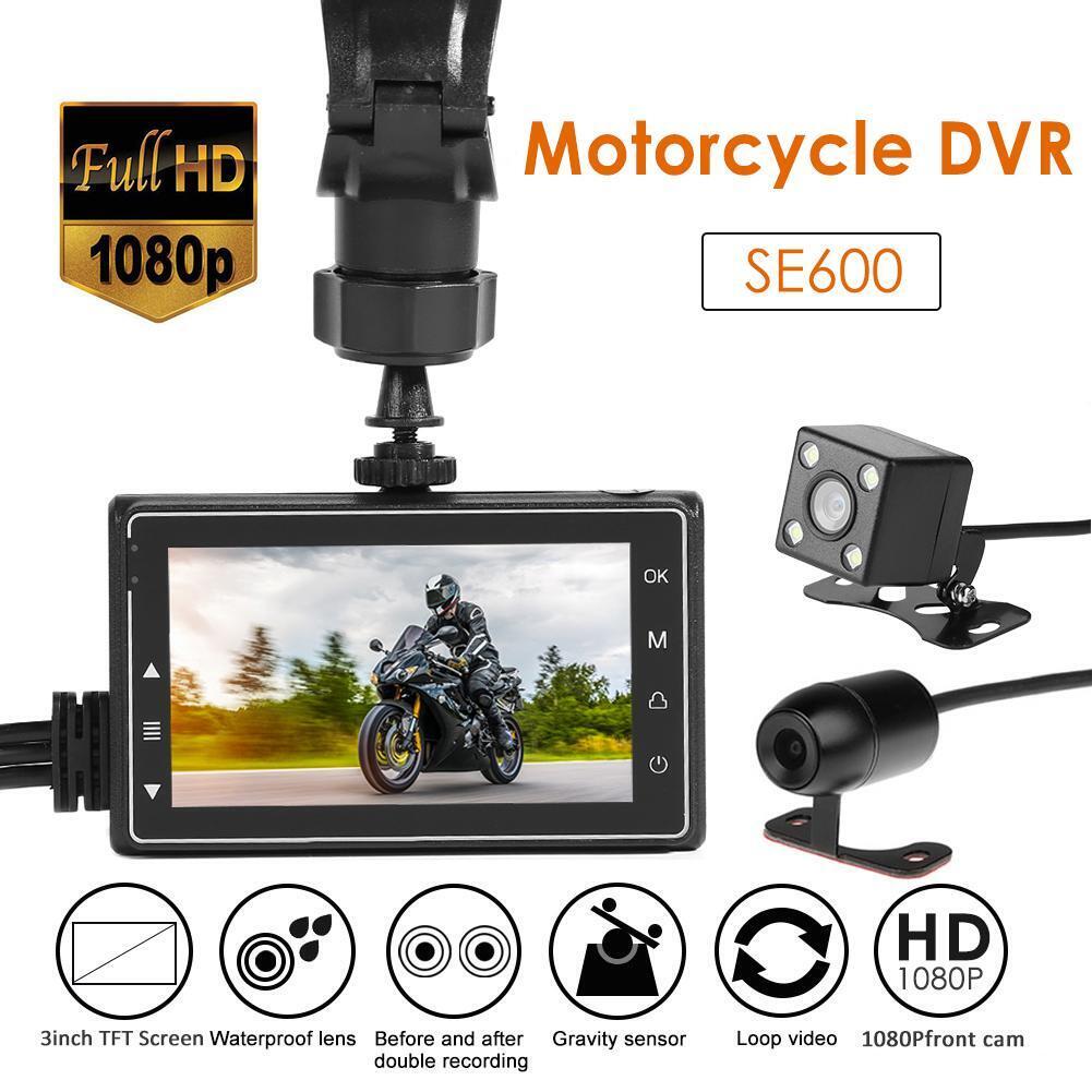 SE600 Motorcycle DVR Front+Rear View Waterproof Lens Dash Cam G-sensor