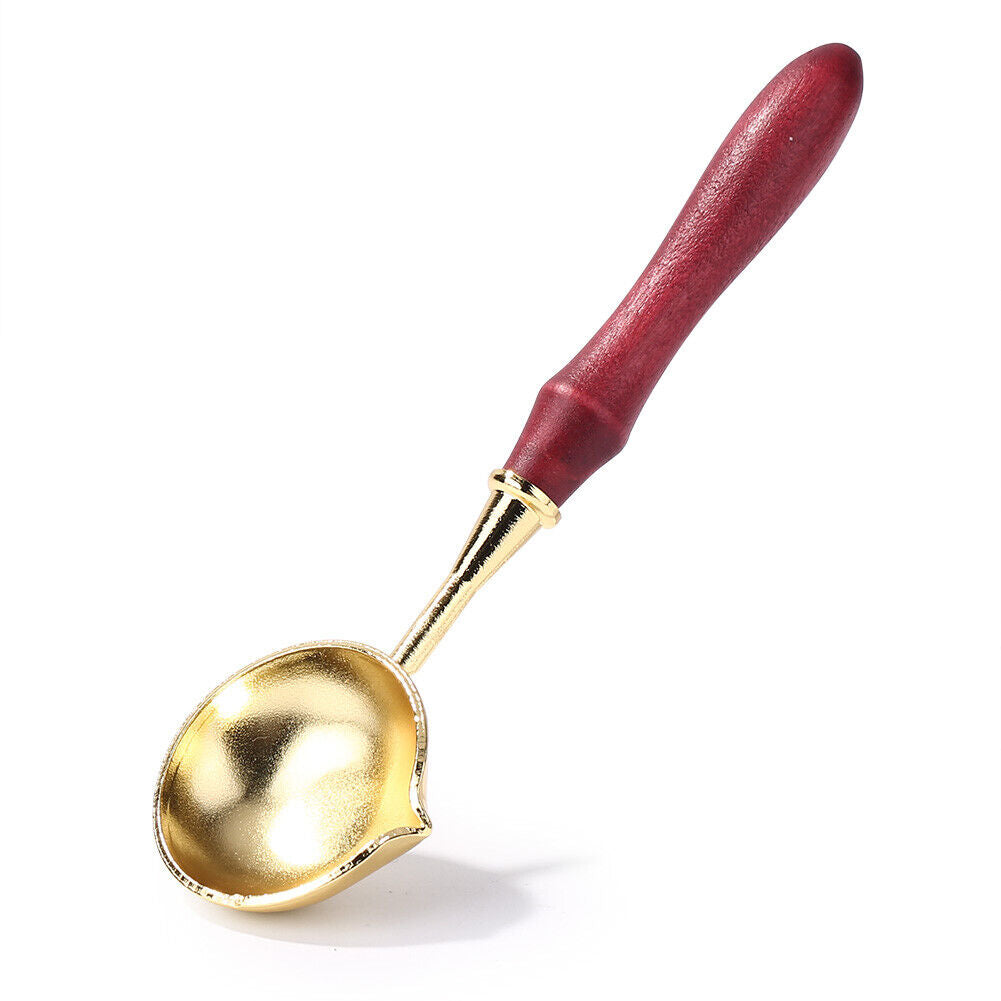 Wooden Handle Wax Seal Melting Furnace Spoon Melt Stove Stick Accessory (C)