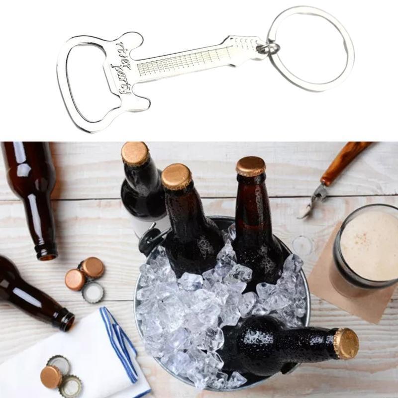 Keyrings Simulation Bottle Opener Guitar Key Chains Keyfob for Car House Bag