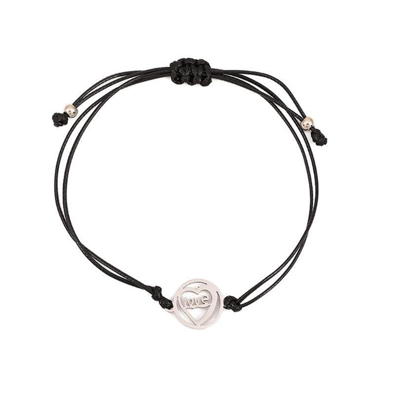 2 Pcs Moon Stars Love Woven Bracelet Set Best Friend Matching Jewelry Gift