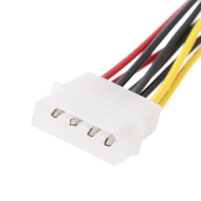 Molex 4Pin Male To 2X Serial ATA 15Pin Female Y Splitter ATA Power Cable 15cm
