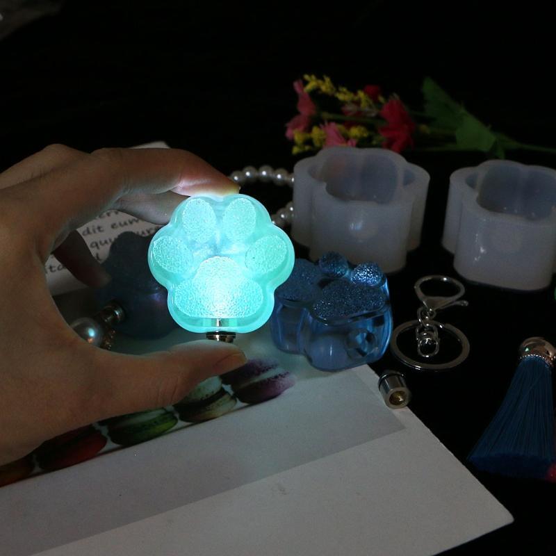 Diamond Cat Paw Lamp Silicone Mould with Lights Tassel Open Ring Claw Nails