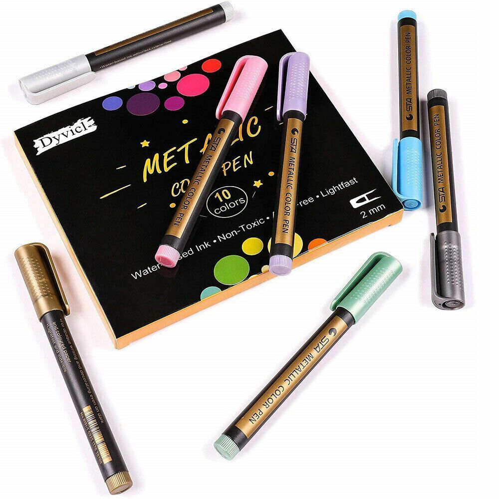 Colorful Marker Pen Set Metalic Paint Writing Supplies Albums Photo Ink Pen