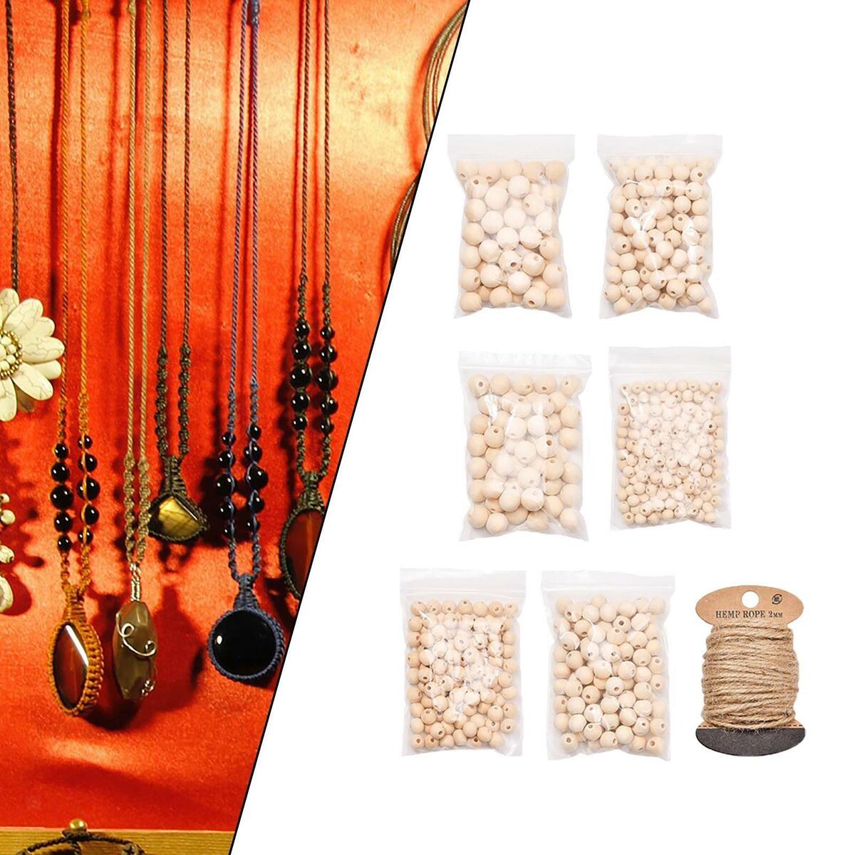 Wooden Round Spacer Bead  Supplies for Jewelry Making Farmhouse