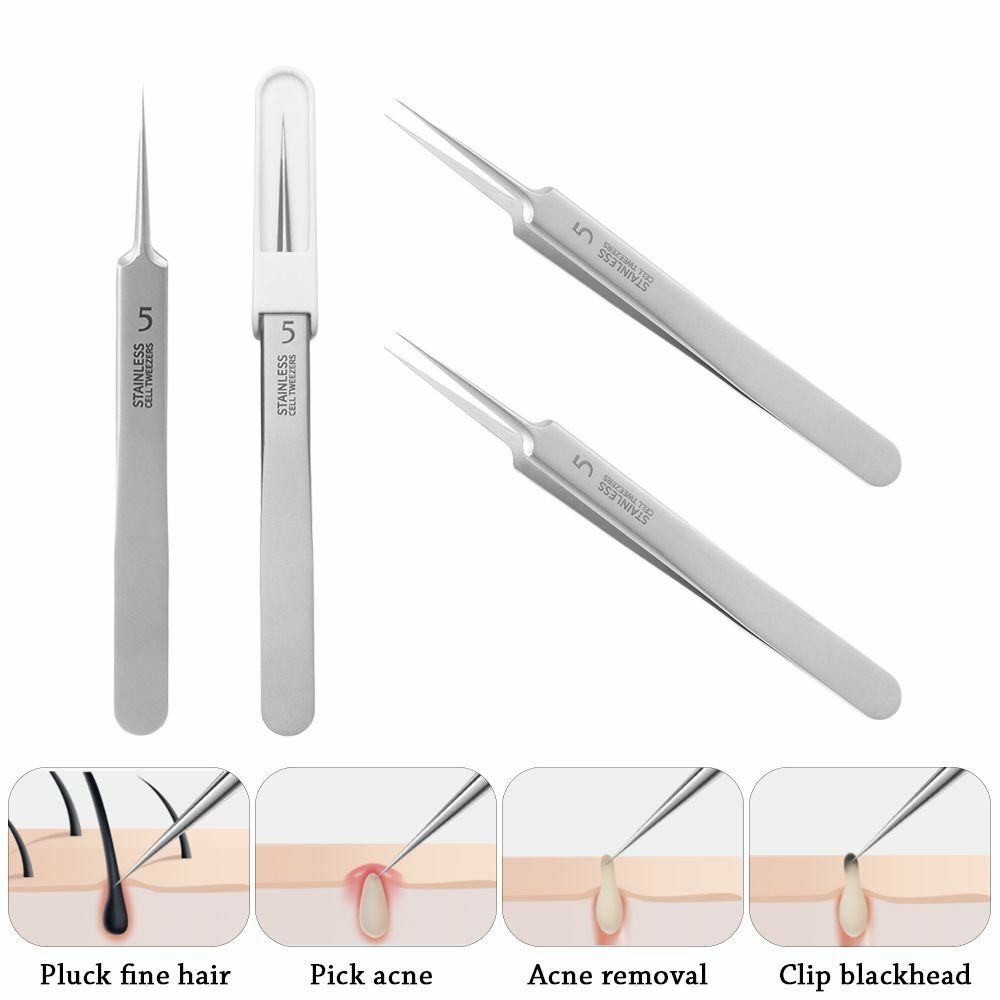 Acne Needle Tool Acne Clip Tweezers Blackhead Clip Ultra-fine Cell Pimples Clip