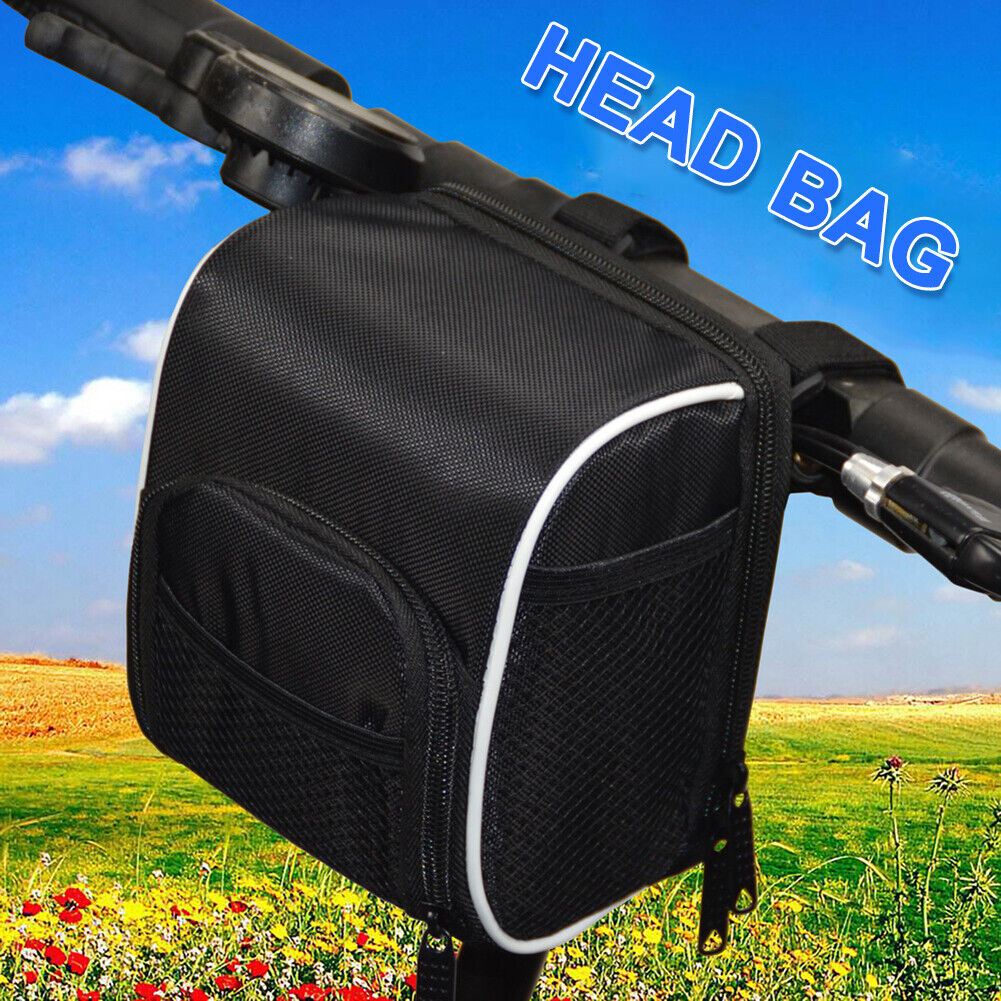 Handlebar Basket Bag with Rain Cover for MTB Road Bike Electric Scooter