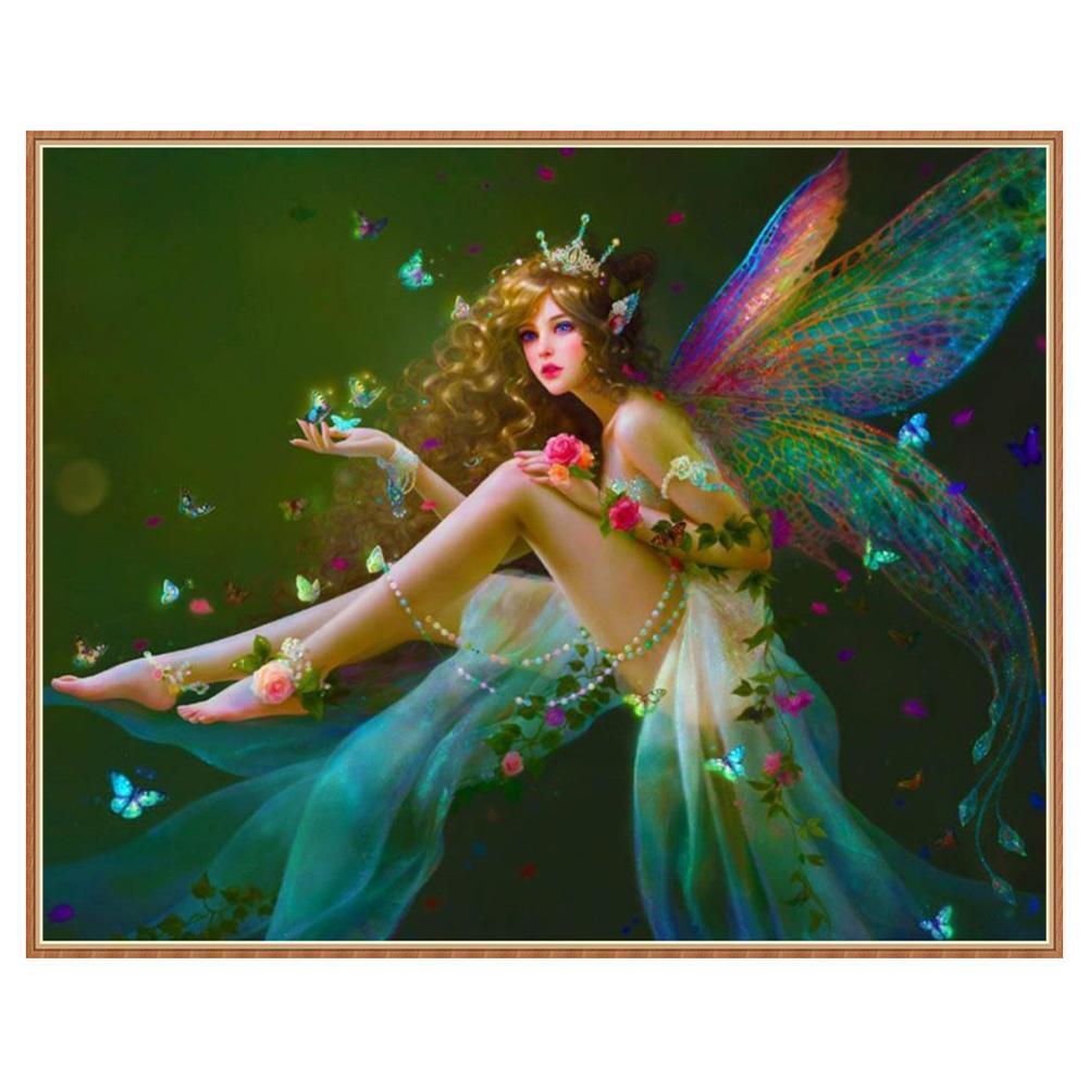 Fairy DIY Round Diamond Painting Embroidery Needlework Cross Stitch Craft