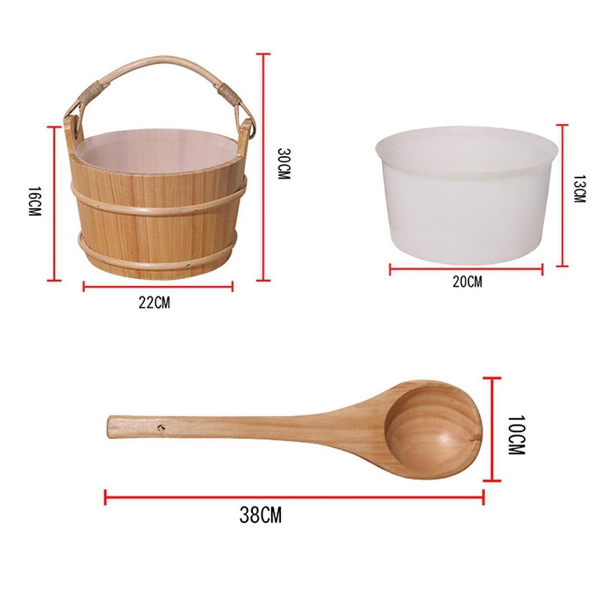 1 Gallon  Sauna Bucket and Ladle & Liner SPA Accessory -