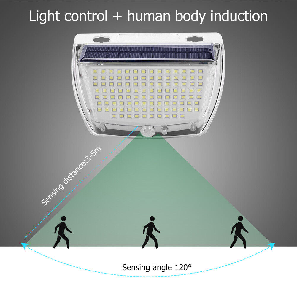 160LED Solar Wall Lamp Waterproof Motion Sensor Outdoor Yard Decor Light