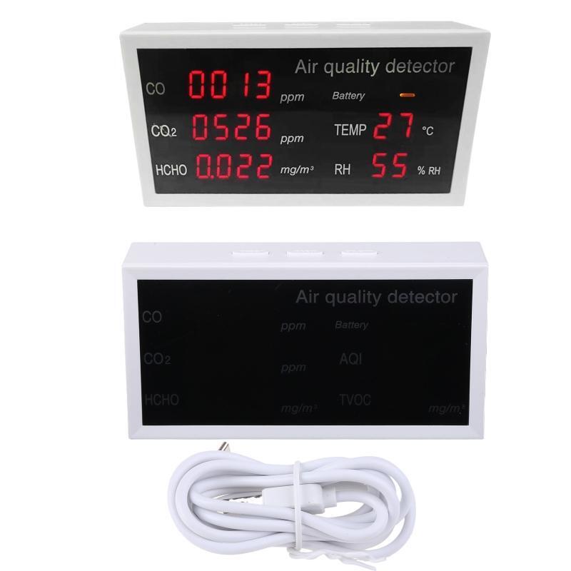 Accurate Tester Air Quality Monitor with CO CO2 HCHO AQI TVOC Sensor for House