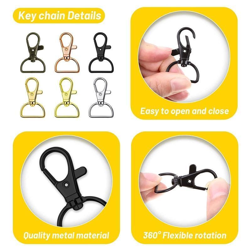 Lanyard Snap Hook D Ring Lobster Claw Clasps for Sewing Repair Handicraft 120PCS