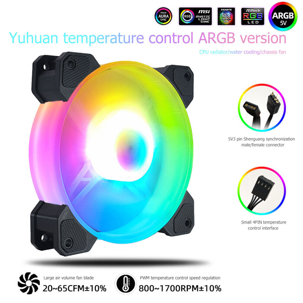 COOLMOON 12cm PC Case Fan Chassis CPU 5V 3Pin ARGB PWM Cooling Radiator