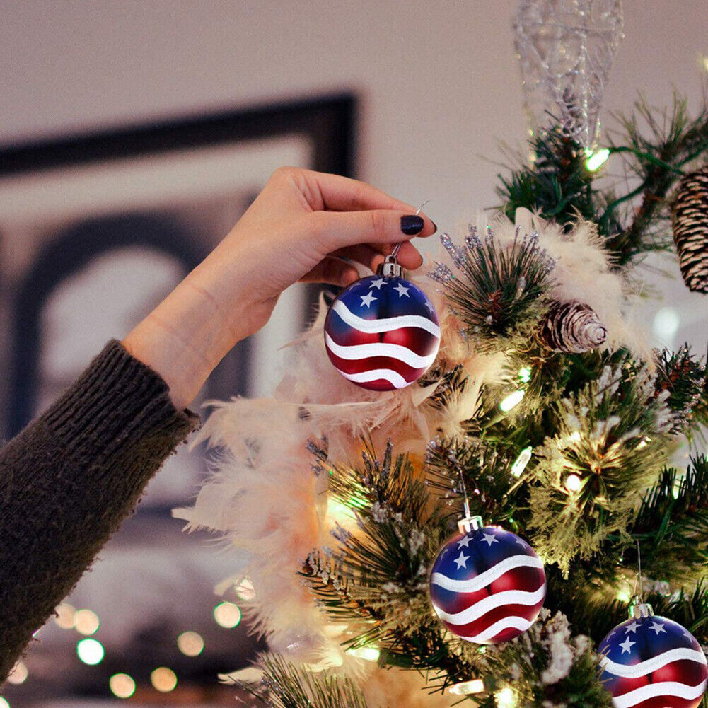 6pcs Independence Day Ball Hanging Ornament Christmas Party Home Decoration