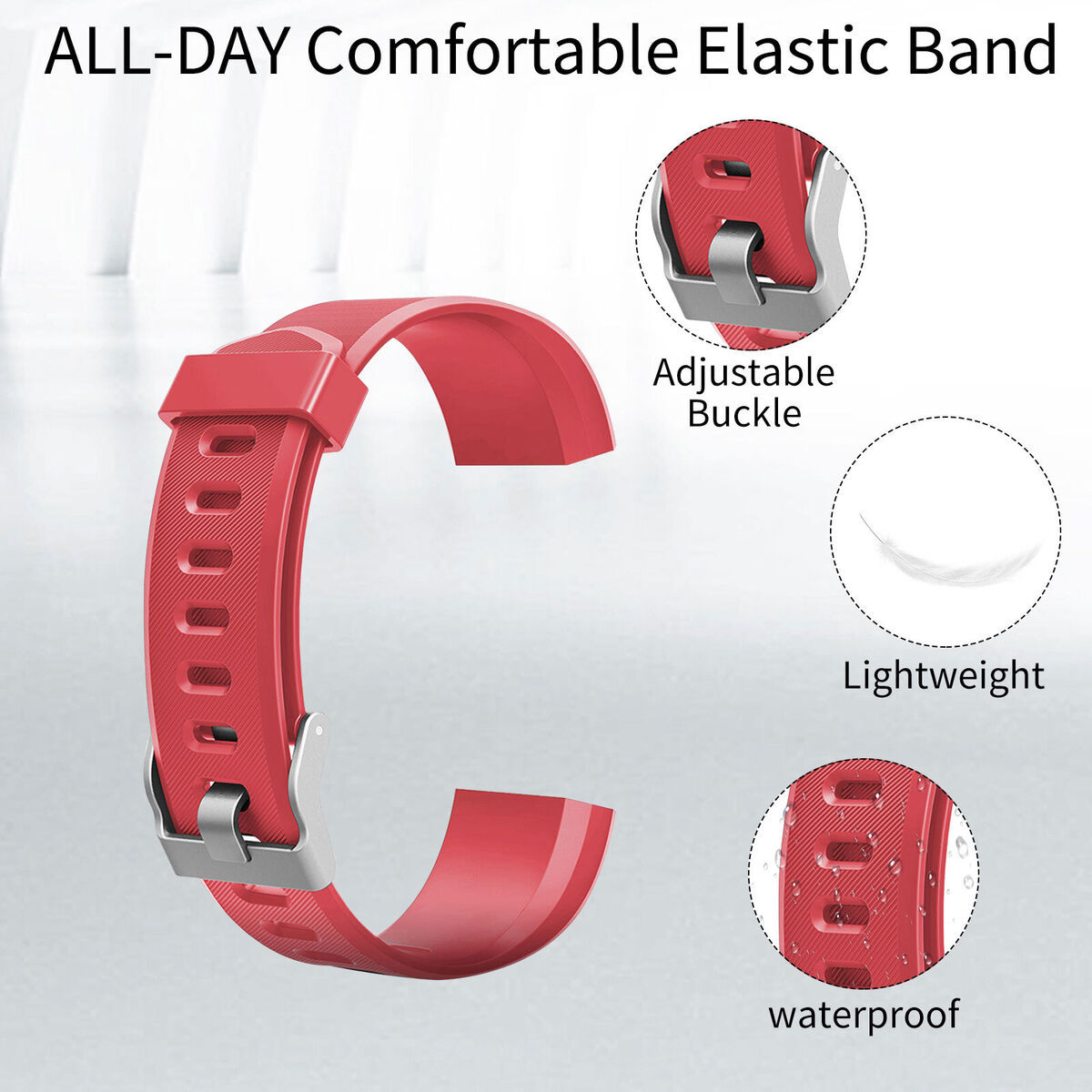 Watch Bands - 2 Pcs Replacement Wristbands Sport Strap for ID115Plus HR (1)