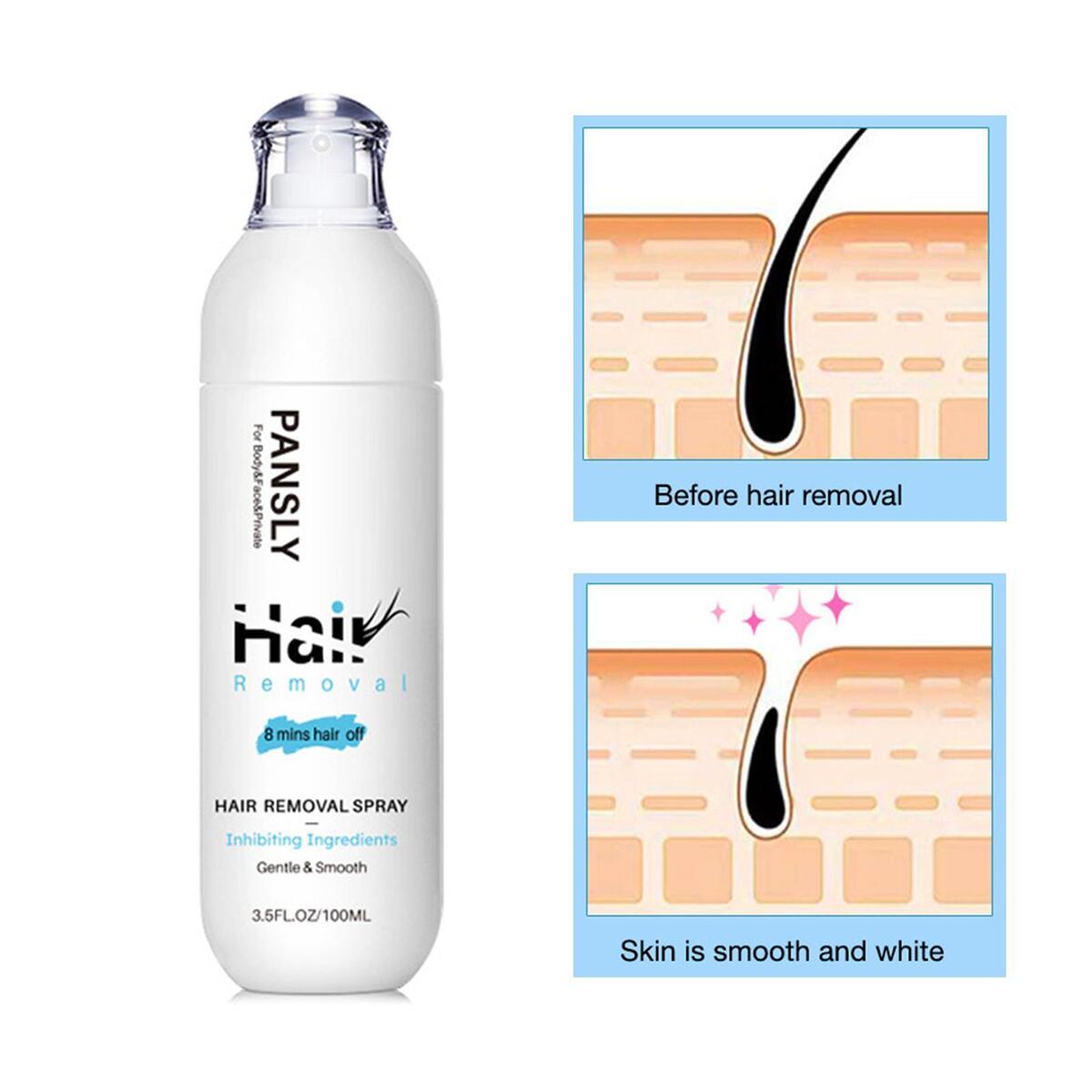 Hair Removal Spray Quick Smooth Mild Hair Off for Treatment Bikini Women Men