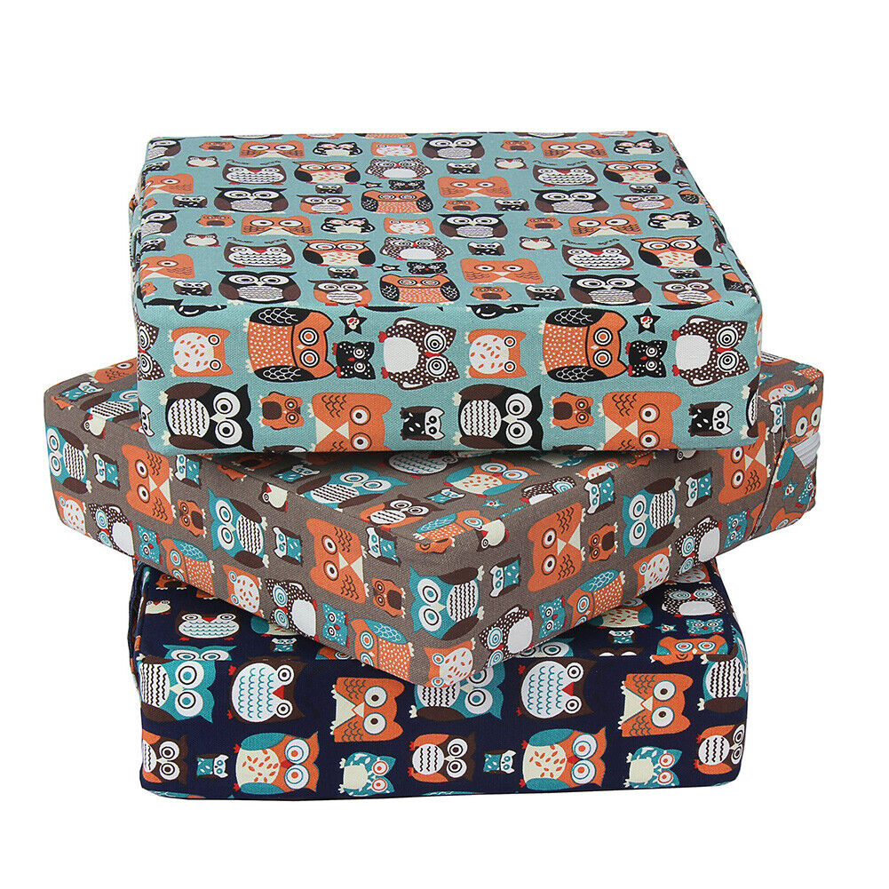 Removable Kids Chair Lifting Cushion Increased Seat Booster (Owl Blue)