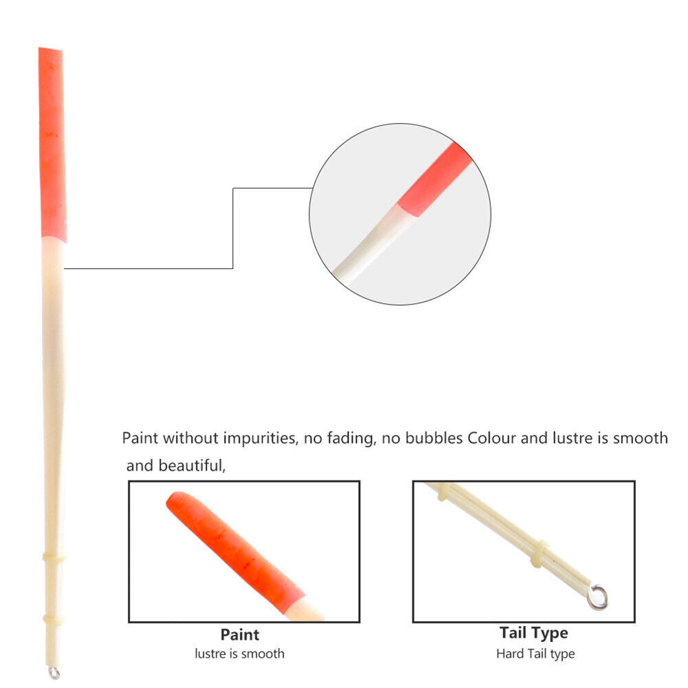 10pcs 18.5cm Feather Float Hard Tail Fishing Float with Rings for Fishing