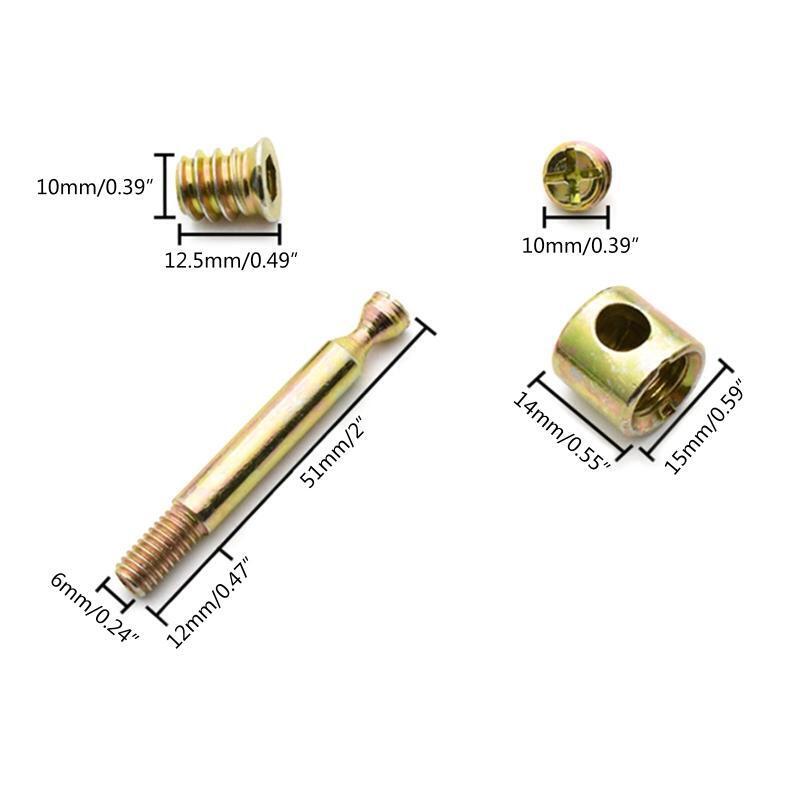 Hammer Screw Nut Four-in-one Connector Four-in-one Bed Assembly Carbon Steel 10x