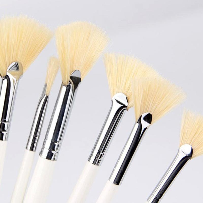 32cm/12.6in Drawing Paints Long Bristles 6 Pcs Fan-shaped Oil Painting Pen Brush