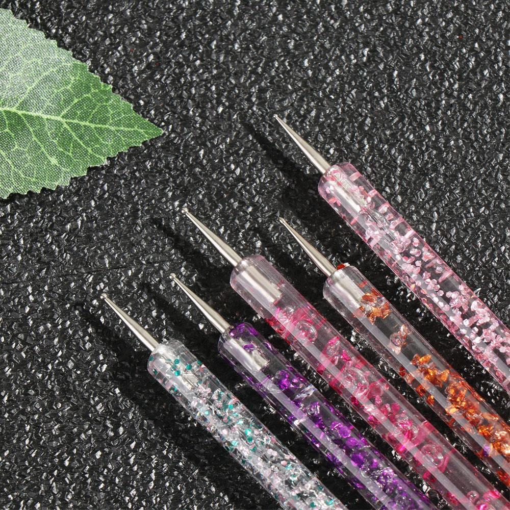 5Pcs Beauty Professional 2 Way DIY Nail Art Dotting Pen Painting Manicure Tools