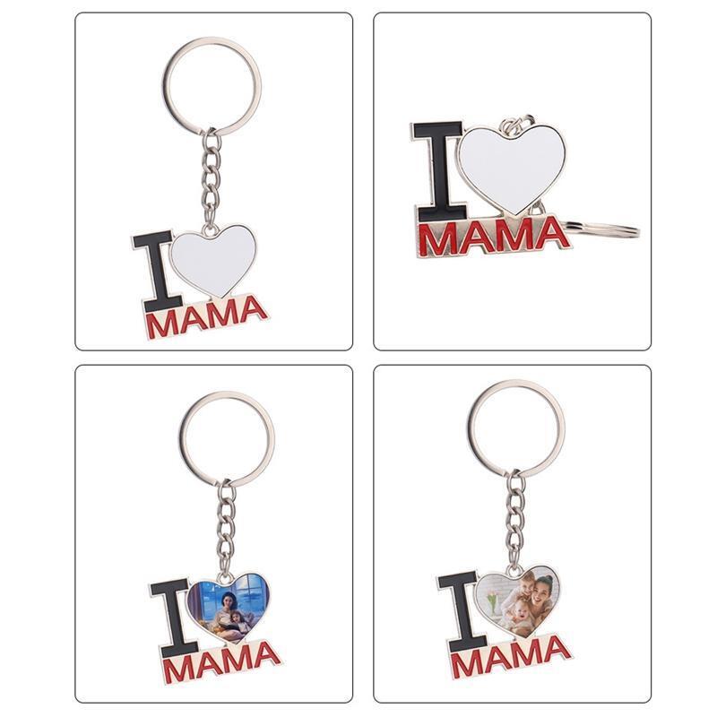 Mother's Day Creative Heart-shaped Blank Thermal Transfer Keychain Accessories