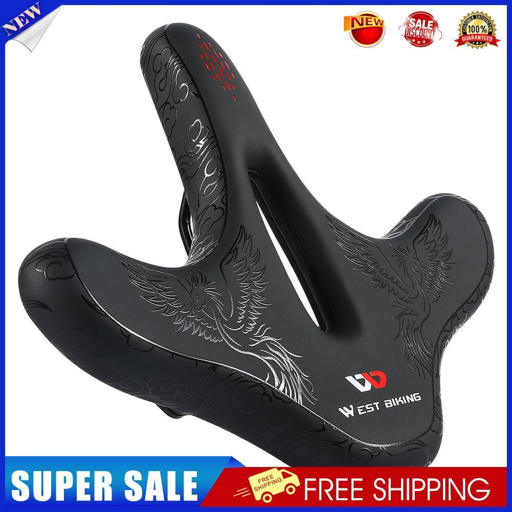 WSET BIKING Widened MTB Bike Saddles Hollow Breathable Bicycle Seat Cushion