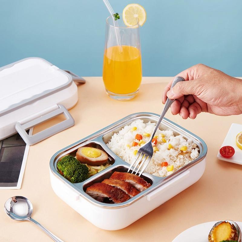 Removable Stainless Steel Portable Food Warmer Multifunctional Fork Spoon Box
