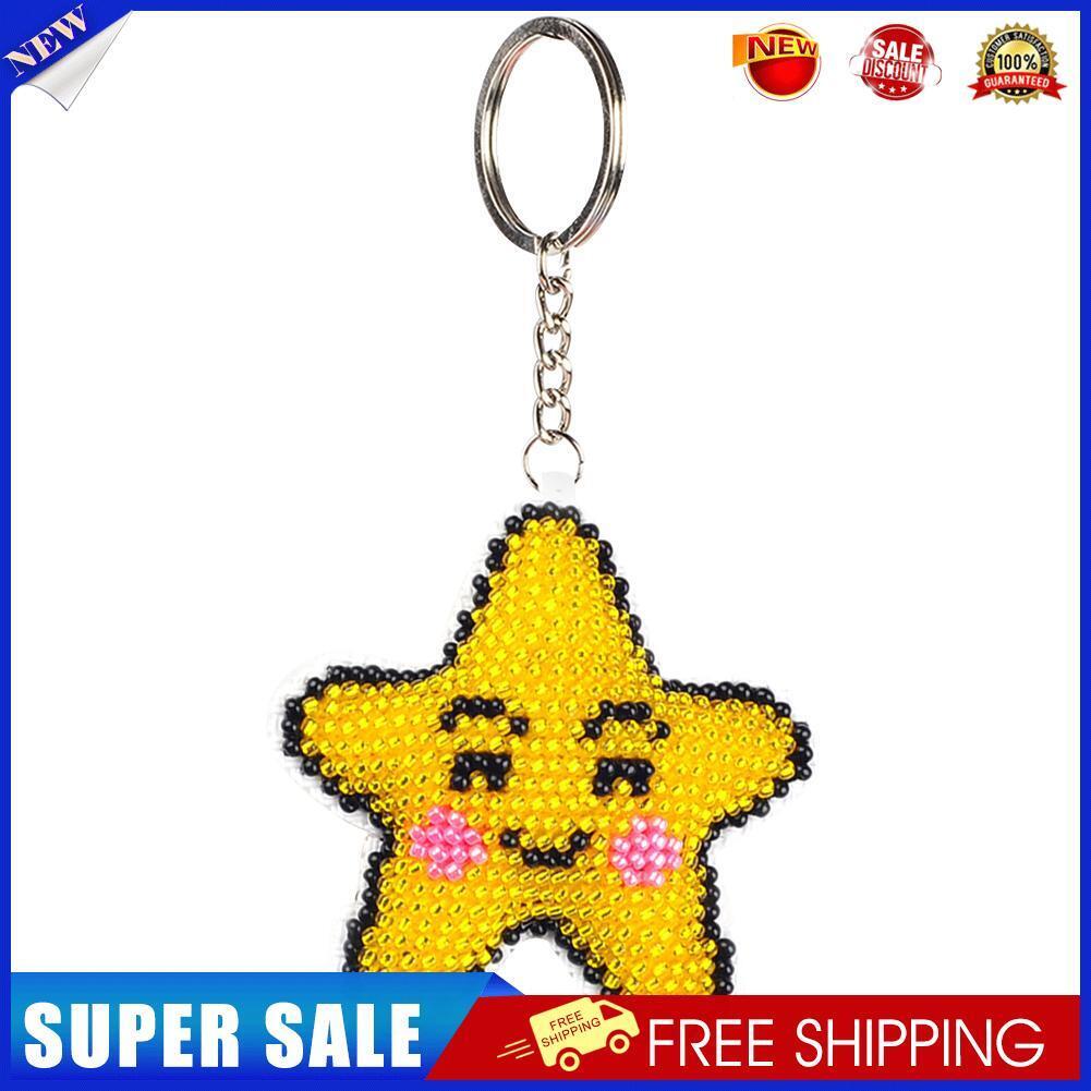 DIY Bead Embroidery Key Chain Cross Stitch Star Car Bag Pendant Handicraft