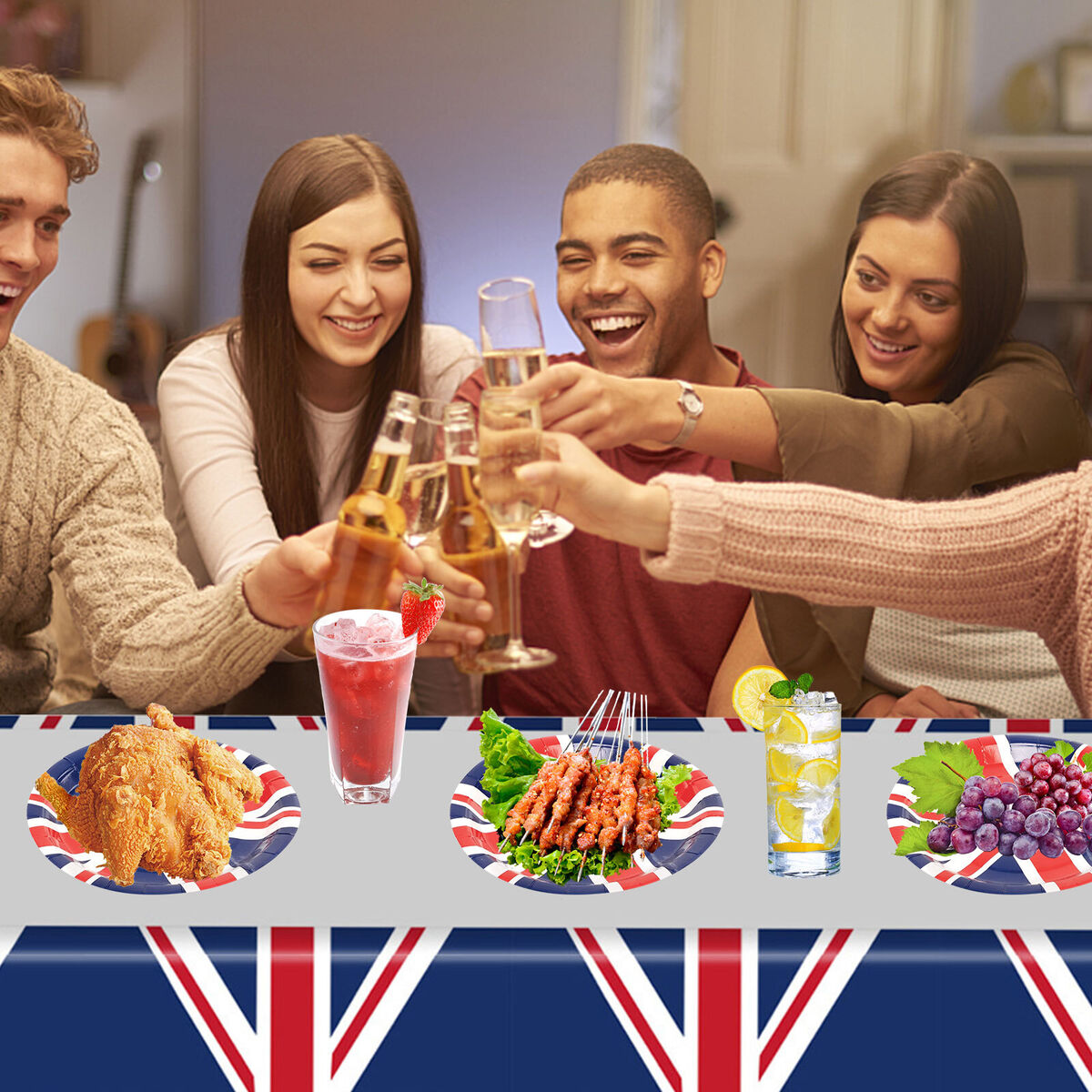 UK British Flag Party Supplies - Great Britain Union Jack Tablecloth 1 Pack