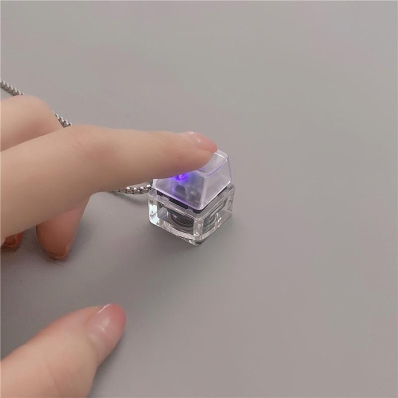 Fidget Necklace Mechanical Keycap Necklace Light Anxiety Relief Jewelry Necklace