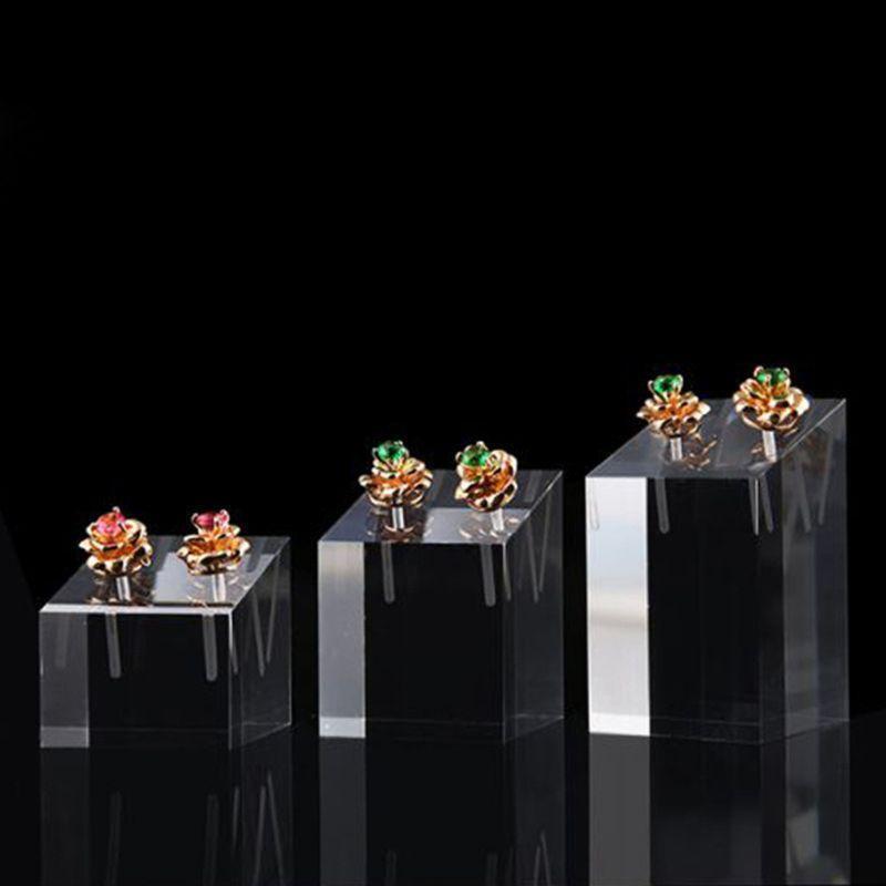 Clear Acrylic Square Jewelry Stand Earring Display Holder Photography Show Rack