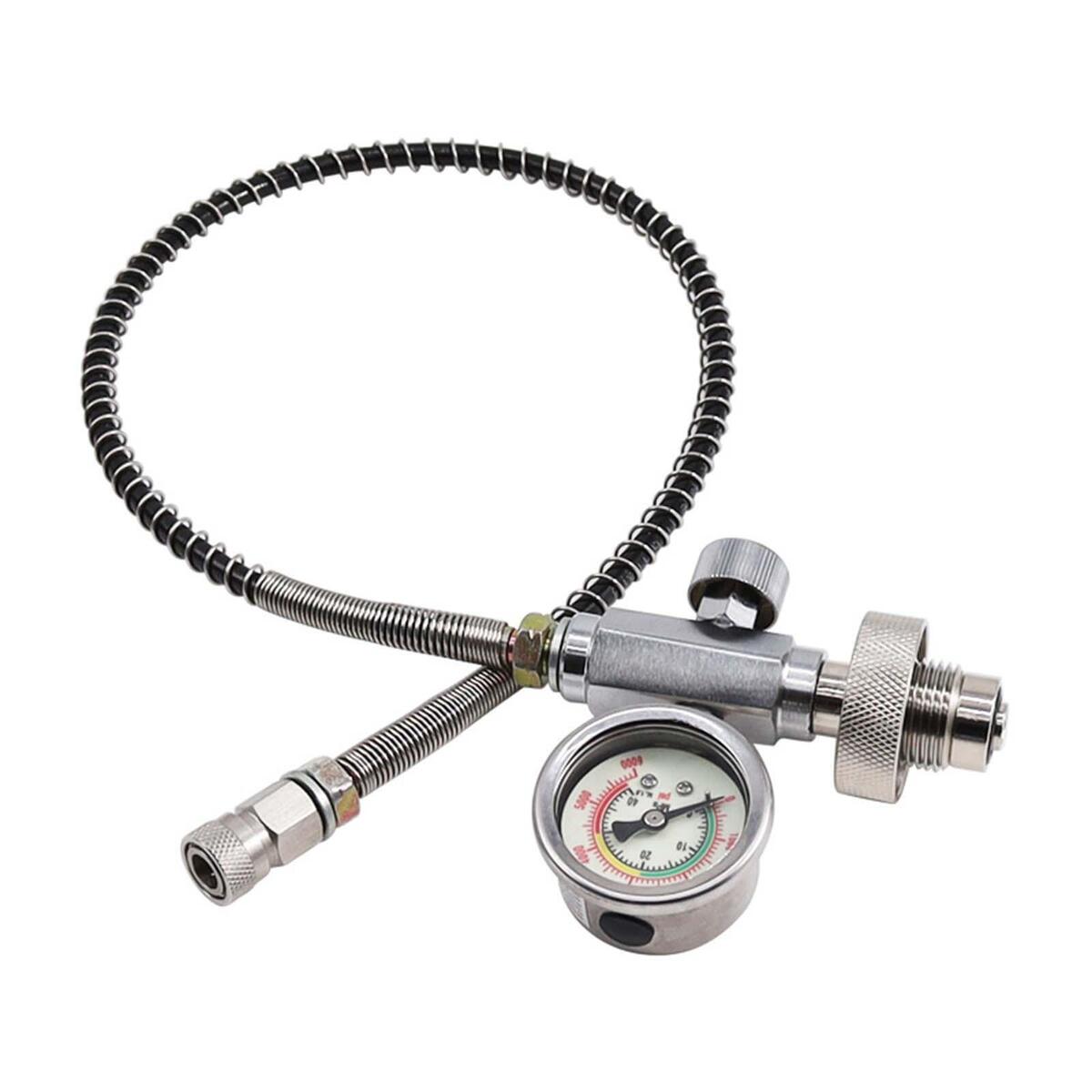 Fill Adapter with Gauge for Pcp Scuba Tank Diving Cylinder Inflation Valve